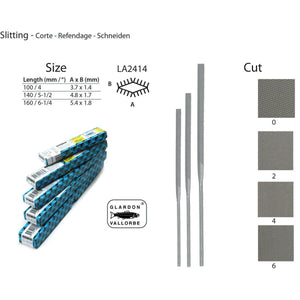 GLARDON-VALLORBE Slitting Needle Files - LA2414-140MM- Cut#4